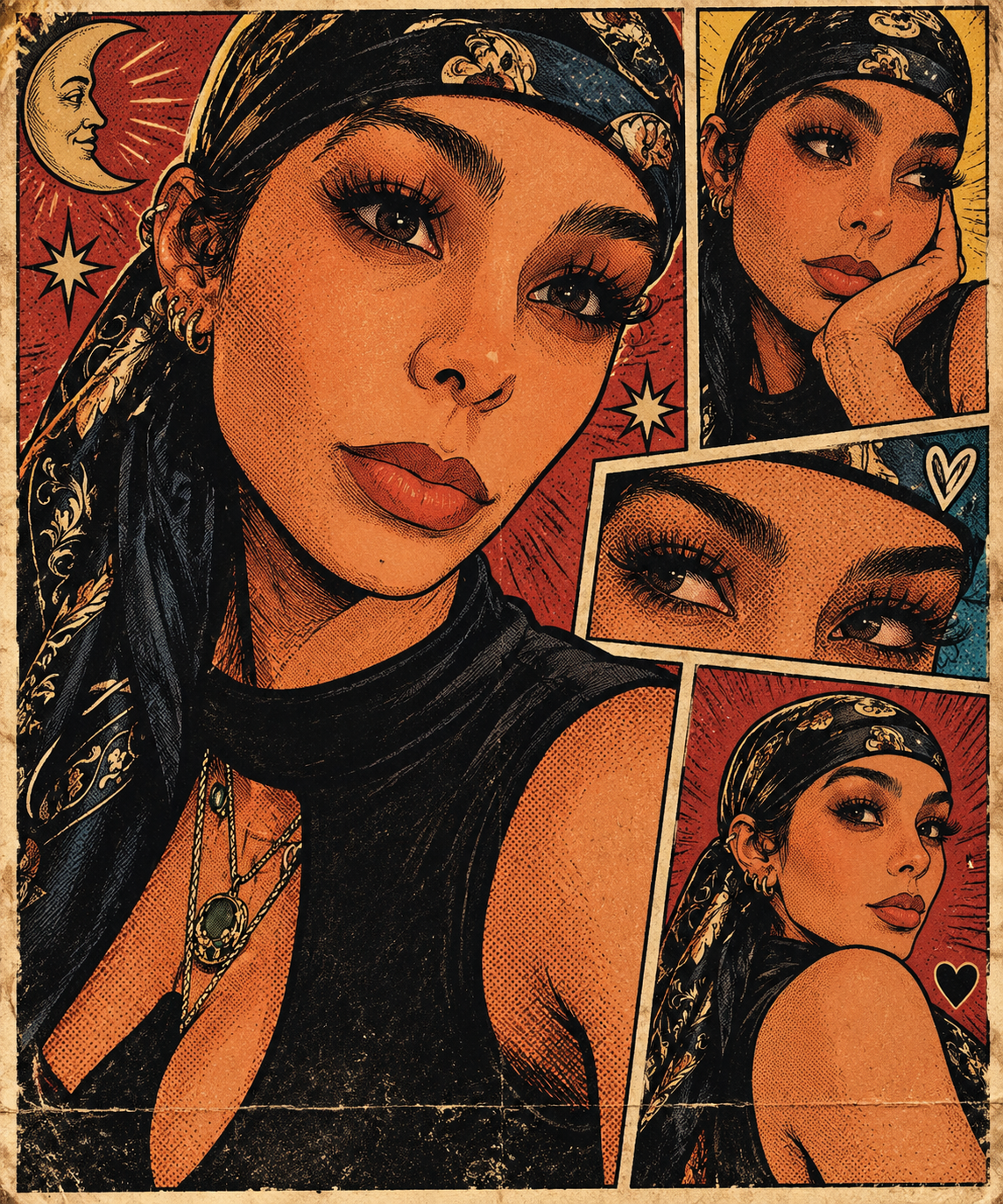 Portrait and illustrated newspaper feature for the owner of Dreams in a Jar